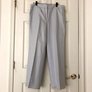 NWT Ann Taylor Loft Petite “Laura” Silk/Linen Blend Trousers Light Blue Size 14P
